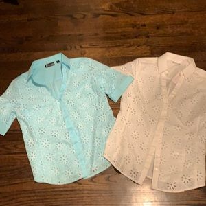 New York and Company Eyelet blouses.